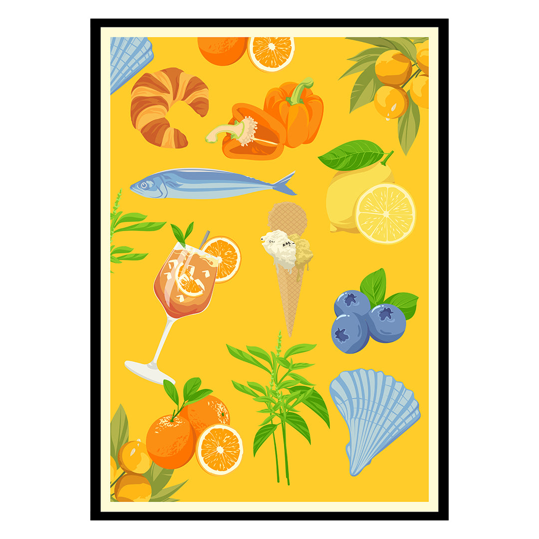 Flavors of Cinque Terre Italy Poster