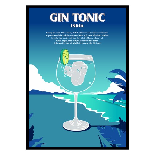 Gin Tonic Cocktail Poster