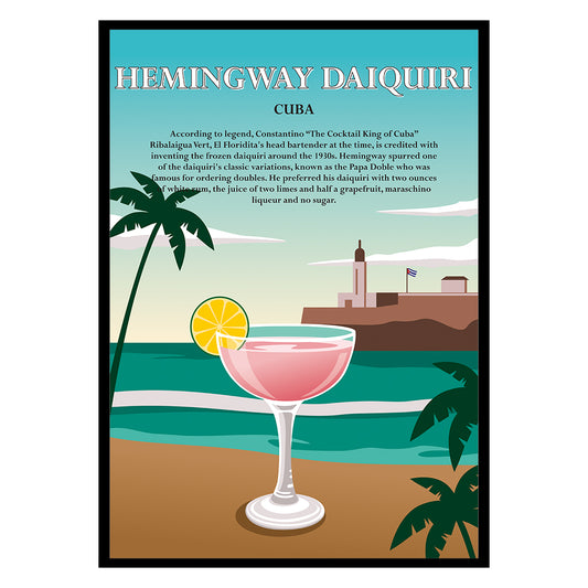 Hemingway Daiquiri Cocktail Poster