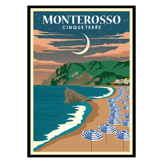 Monterosso al Mare by Night Cinque Terre Poster