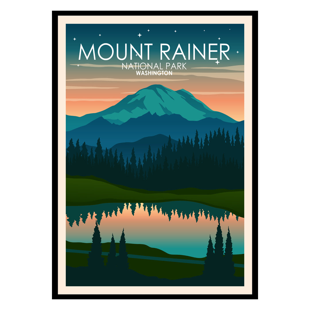 Mount Rainer National Park US Poster