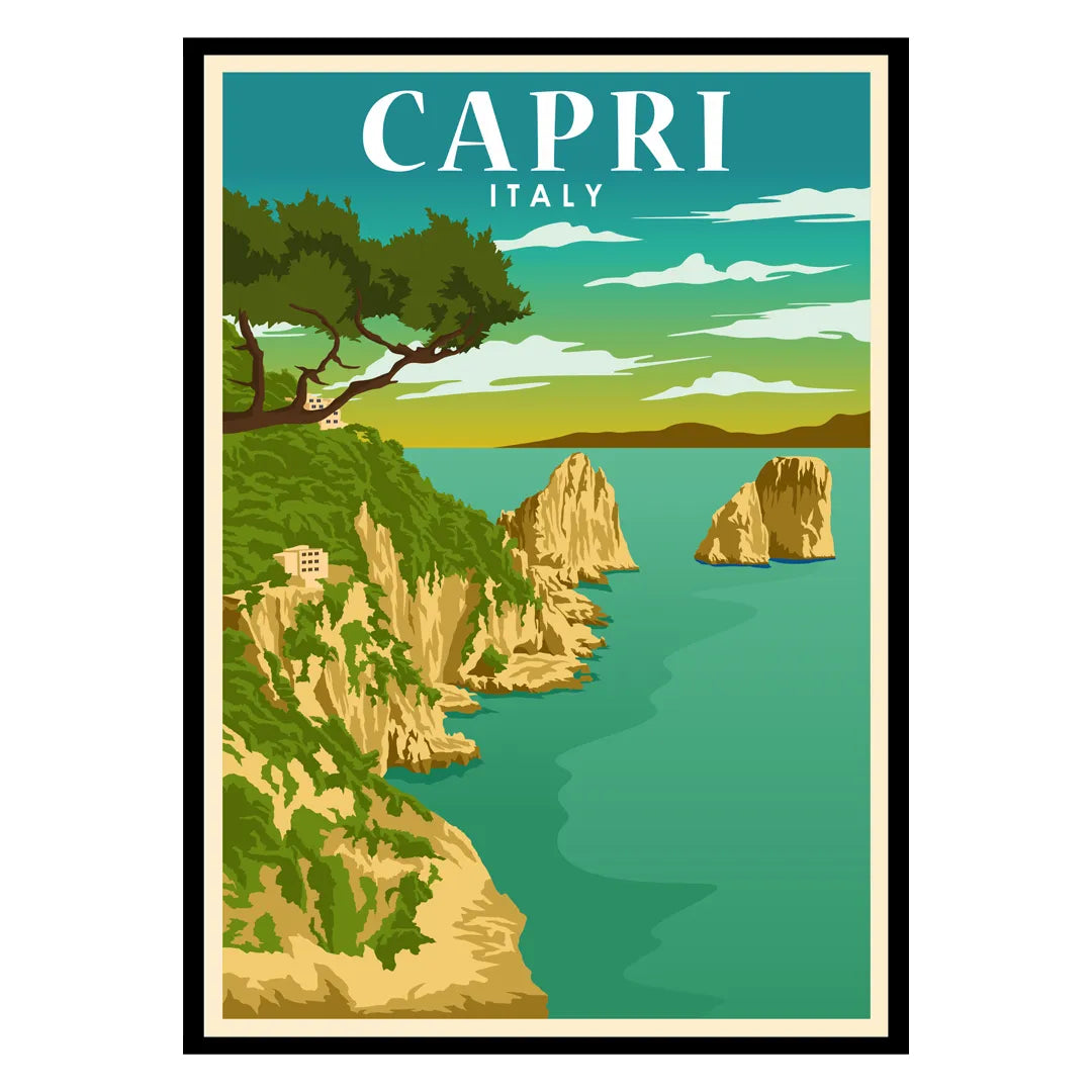Sunlit Cliffs of Capri Poster