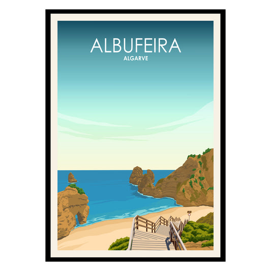 Albufeira's Sunlit Clock Tower Glow