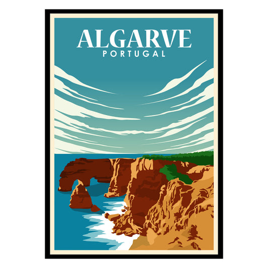 Sun-Drenched Cliffs of Algarve Poster