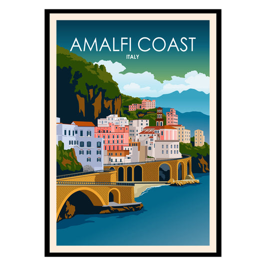 Sunlit Cliffs of Amalfi Coast Poster