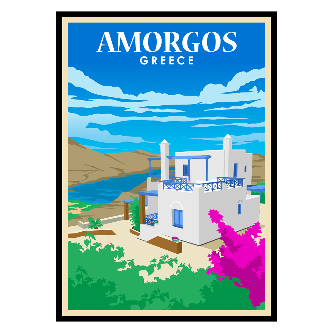 Amorgos Cliffs Plunging to Aegean Depths Poster