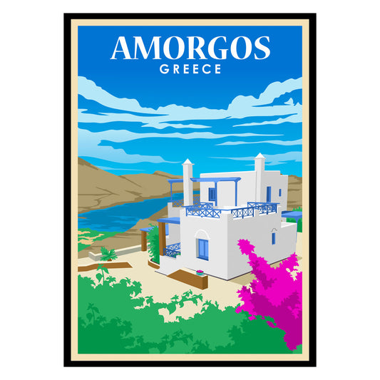 Amorgos Cliffs Plunging to Aegean Depths Poster