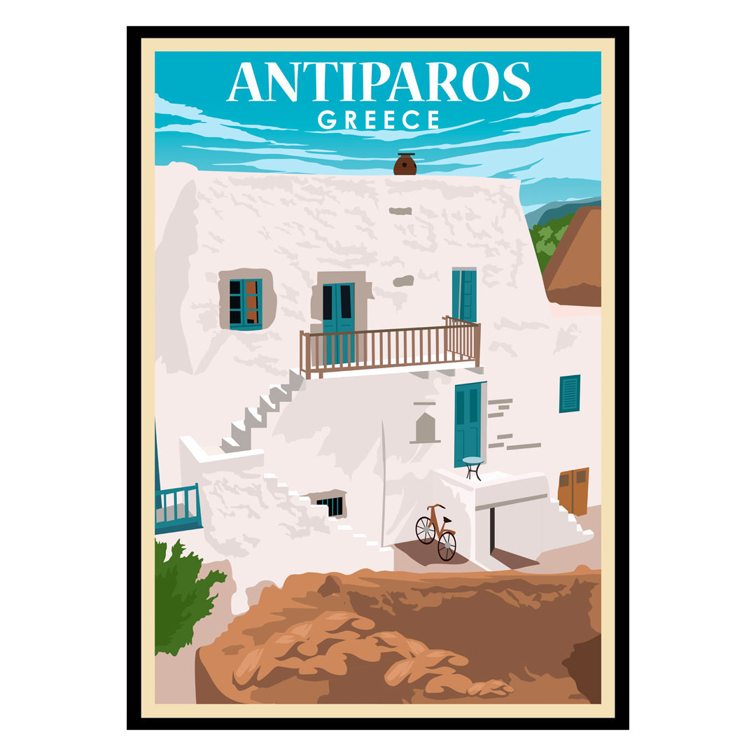 Antiparos Whitewashed Labyrinth Poster
