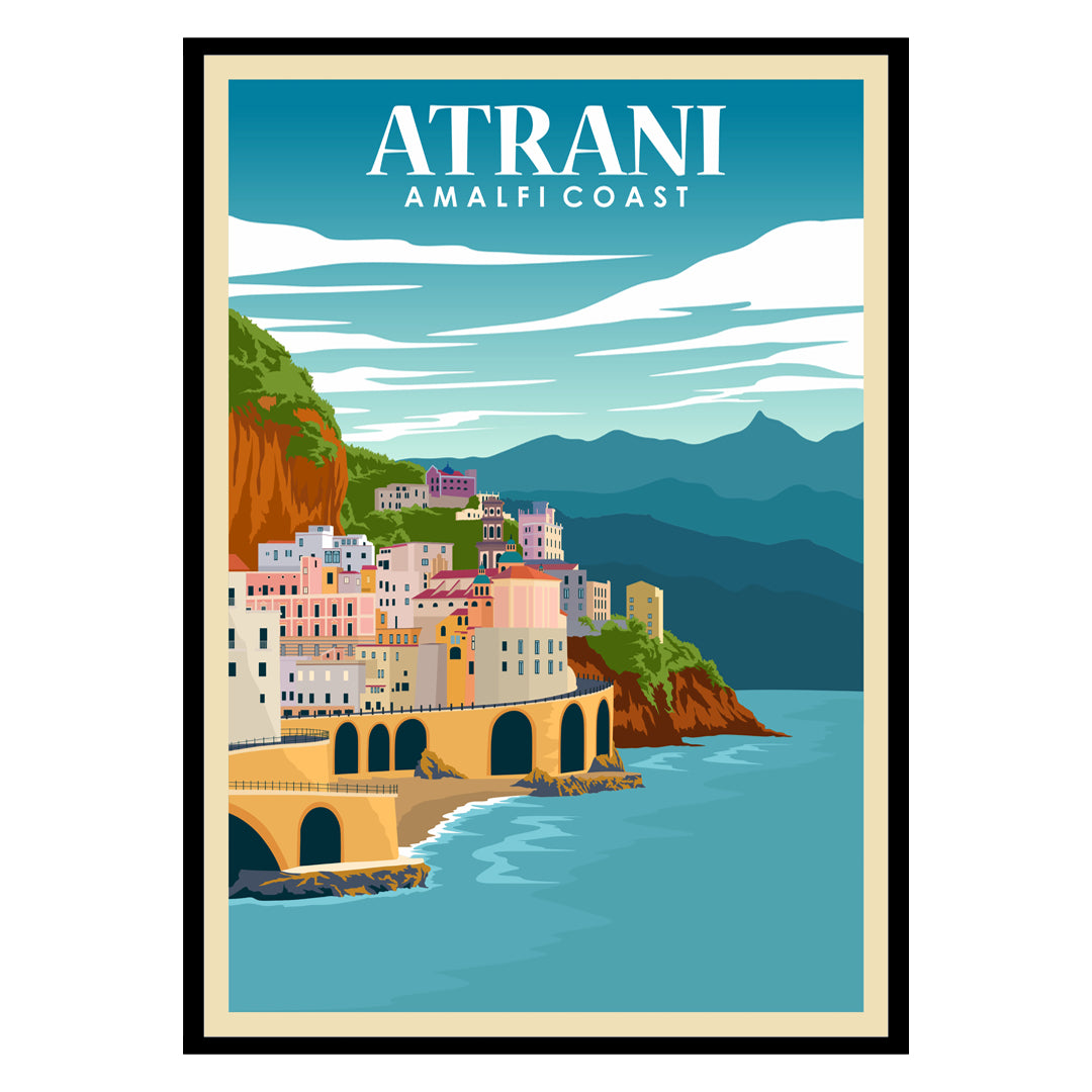 Sunlit Cliffs of Amalfi Coast No2 Poster