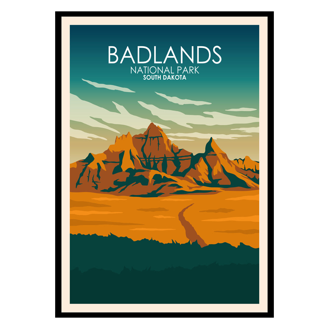 Eroded Horizons of Badlands National Park Poster