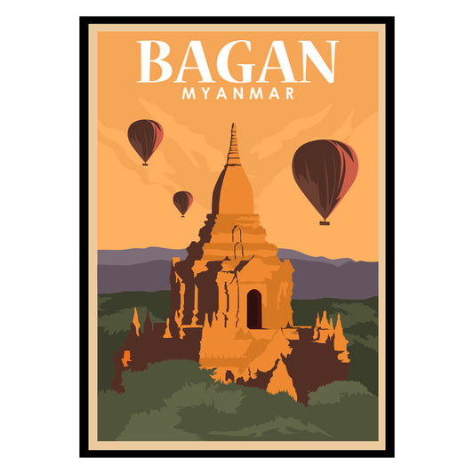 Bagan Temples at Dusk Silhouette