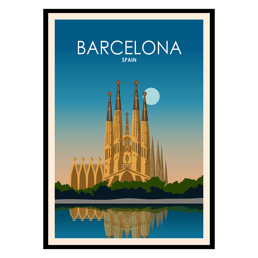 Gaudi's Whimsical Facades in Barcelona Poster