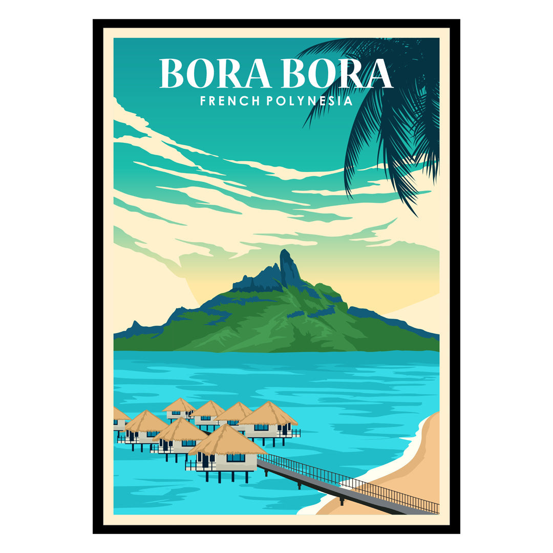 Turquoise Lagoon Glow: Bora Bora Poster