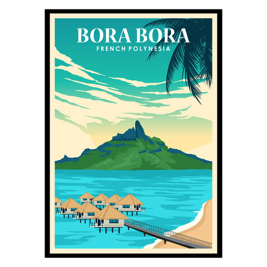 Turquoise Lagoon Glow: Bora Bora Poster