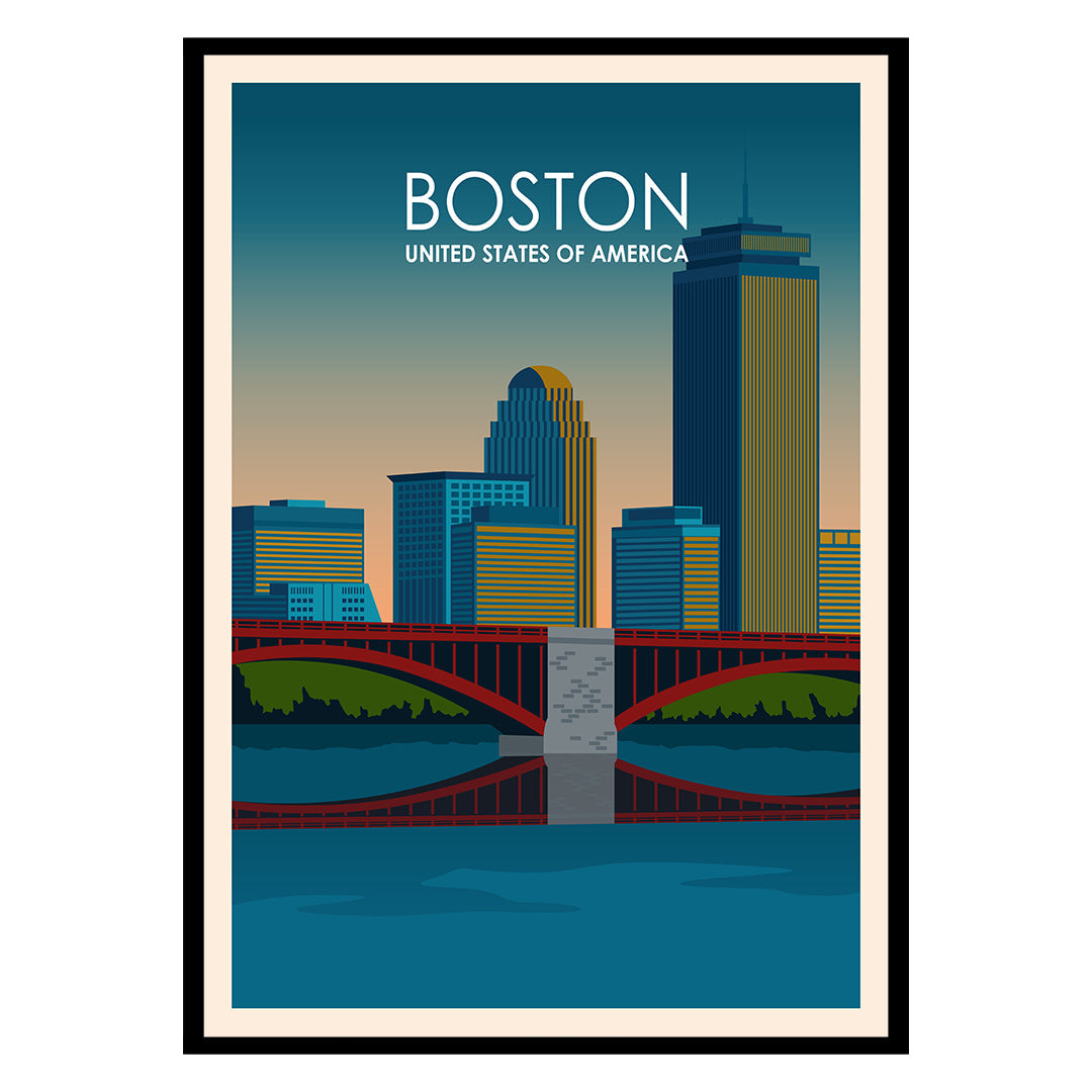 Boston's Midnight Zakim Glow Poster