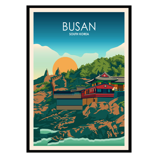 Busan Skyline Reflections Poster