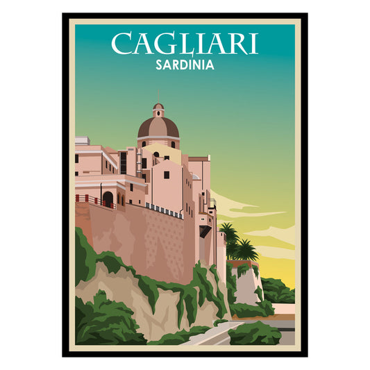 Sunlit Shores of Cagliari Poster