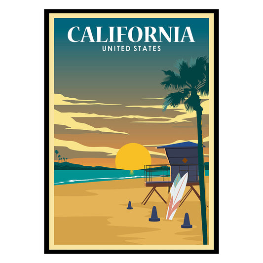 Sunlit Palms of Coastal California Poster