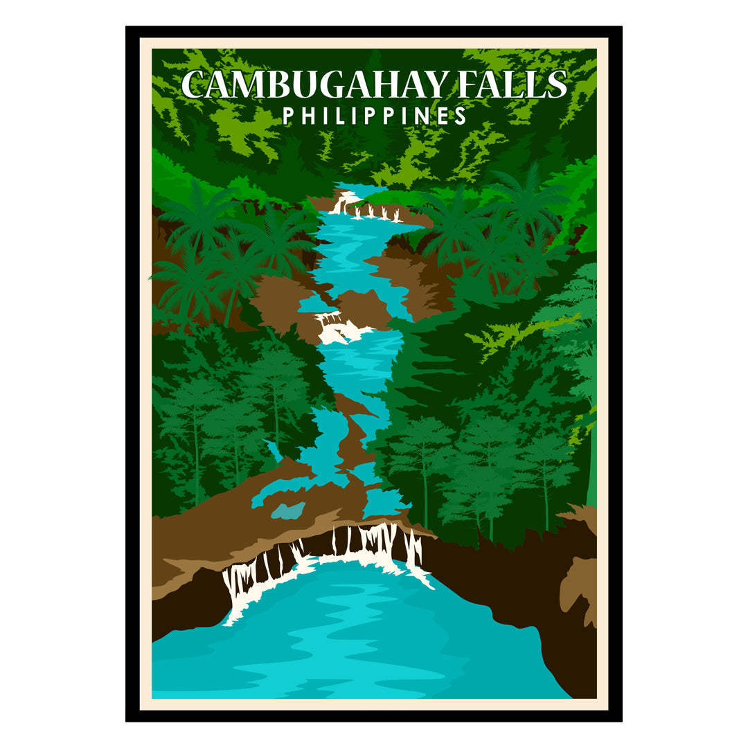 Turquoise Cascades of Cambugahay Falls Poster