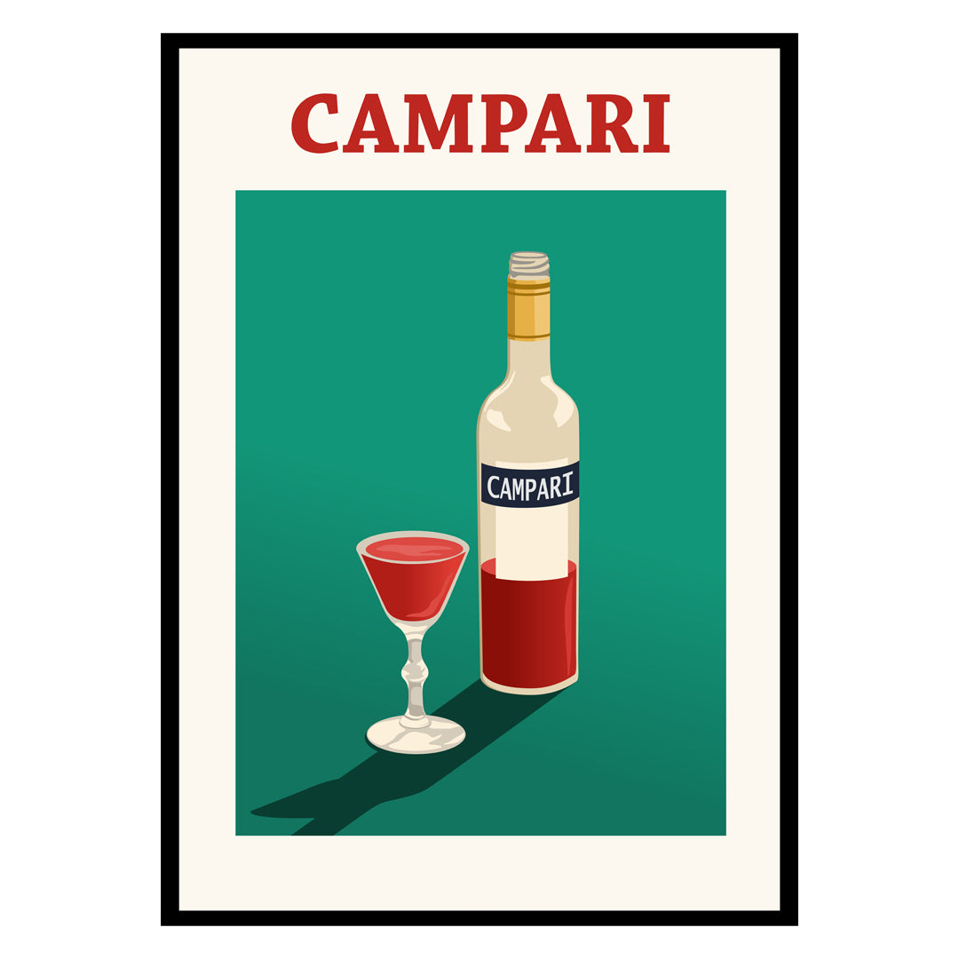 Crimson Campari Glow in Milan Nights