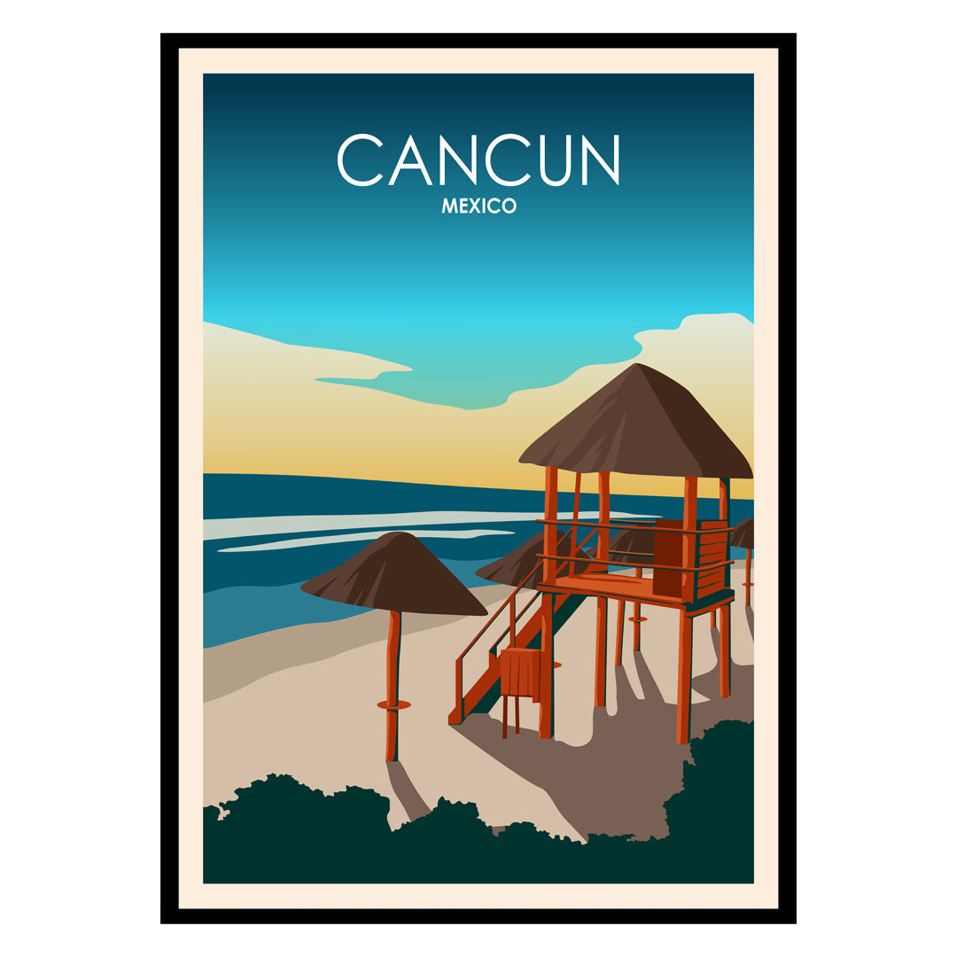 Turquoise Shores of Cancun Mexico Poster