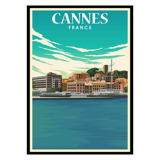 Sunlit Cannes Boulevard Wall Art Poster