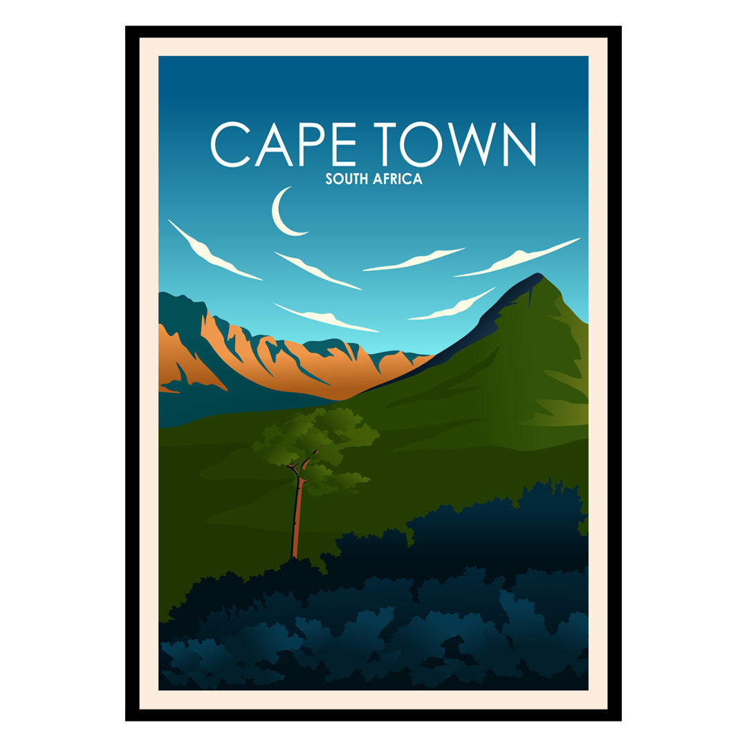 Table Mountain Mist Cape Town Poster