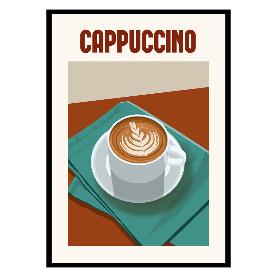 Velvety Cappuccino Swirl Wall Art Poster
