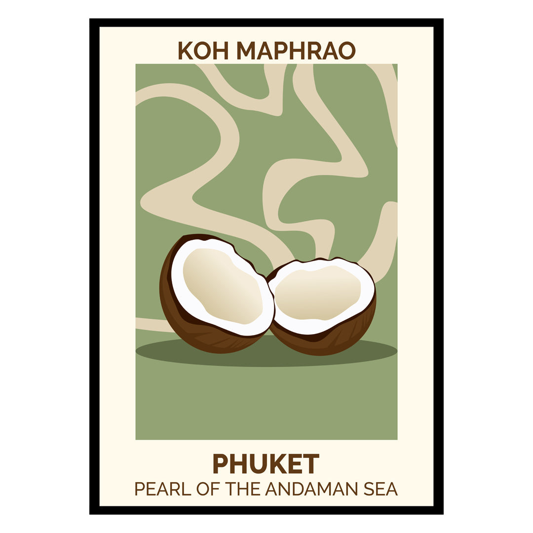 Sun-Drenched Coconut Cove: Tropical Wall Art Poster
