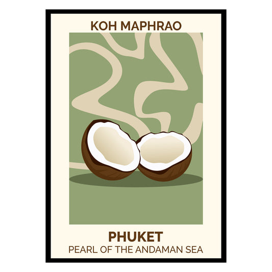 Sun-Drenched Coconut Cove: Tropical Wall Art Poster