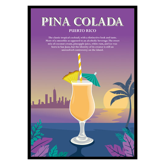 Pina Colada Cocktail Poster