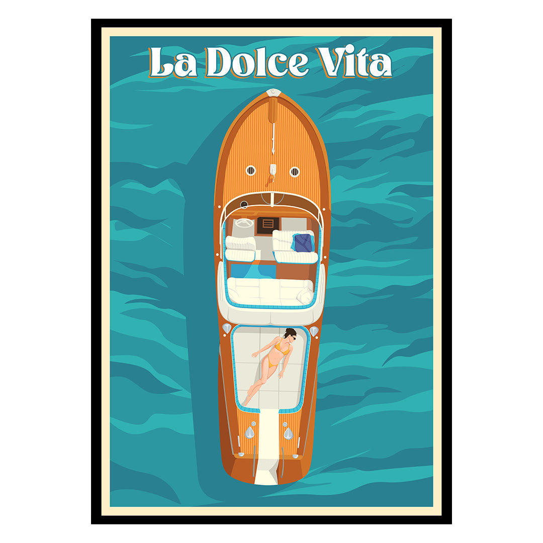 La Dolce Vita Riva Italy Poster