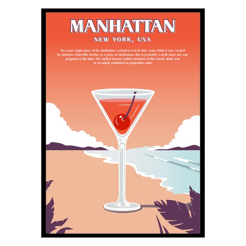 Manhattan Cocktail Poster